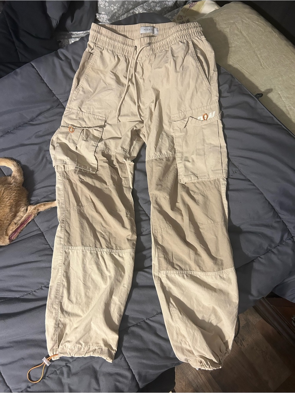 Women’s PacSun Beige Cargo Jogger Pants with Drawcord size small